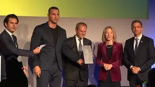 Przyznaną narodowi ukraińskiemu nagrodę M100 Media Award odebrał Wołodymyr Kliczko