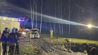 Samochód trafił do stawu wmiejscowości Kocin