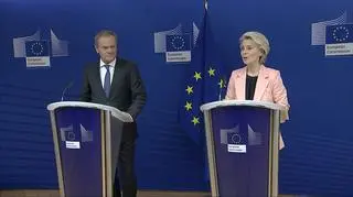 Donald Tusk i Ursula von der Leyen w Brukseli
