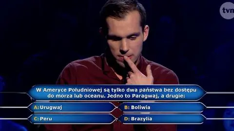 Kto nie ma dostępu do morza lub oceanu? Pytanie z "Milionerów" za 75 tysięcy złotych
