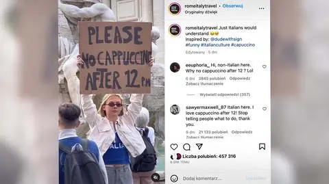 "Proszę, żadnego cappuccino po 12:00". Niecodzienny apel w Rzymie 