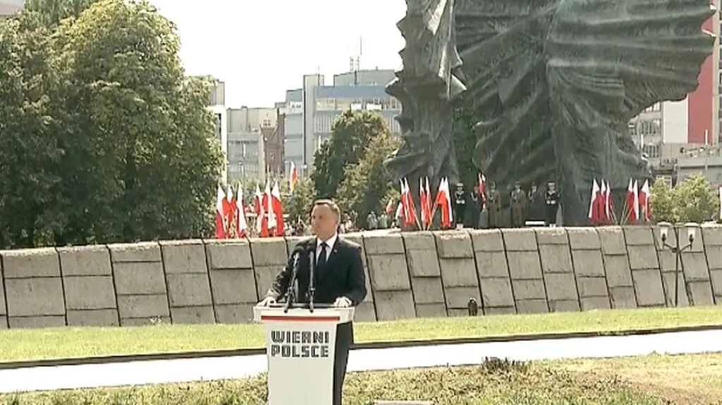 Andrzej Duda na obchodach Święta Wojska Polskiego w Katowicach