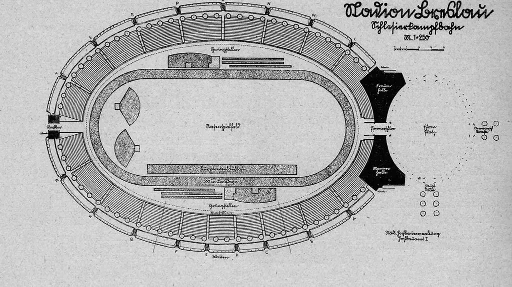 Plan stadionu lekkoatletycznego, 1927