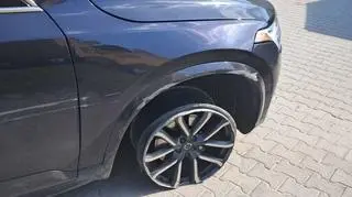 Kobieta jechała na samych felgach
