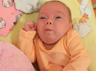 Karina dziś ma już cztery miesiące i waży ponad 3 kilogramy 