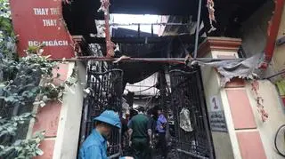 Pożar budynku mieszkalnego w Hanoi 
