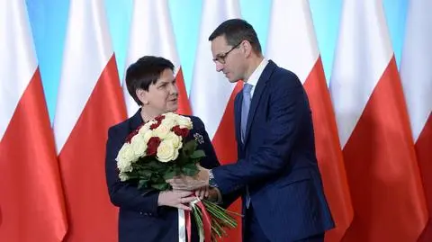 Uroczyste powitanie Mateusza Morawieckiego przez Beatę Szydło