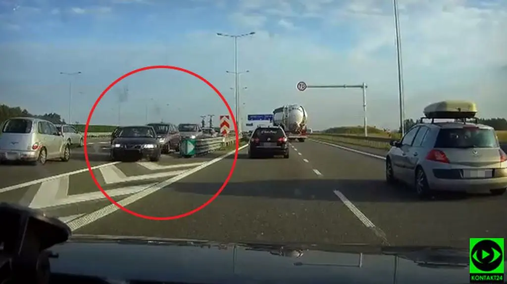 A1 i auta jadące pod prąd. Było ich pięć