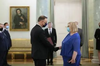 Prezydent Andrzej Duda i pierwsza prezes Sądu Najwyższego Małgorzata Manowska