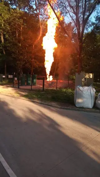 Pożar zbiorników z gazem w Strzegomiu