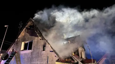 Pożar budynku w miejscowości Giebułtówek