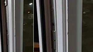 Uszkodzone drzwi balkonowe. Pan Bartosz mówi, że nie można ich domknąć