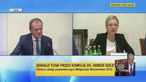 Nie uczestniczę jak sądzę w quizie. Tusk po serii pytań Wassermann