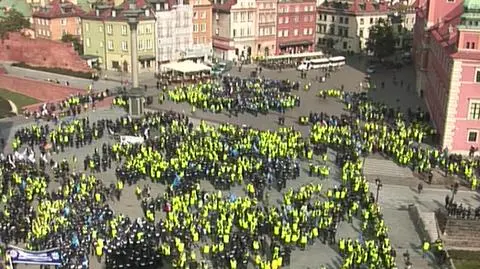 Protest służb mundurowych w Warszawie