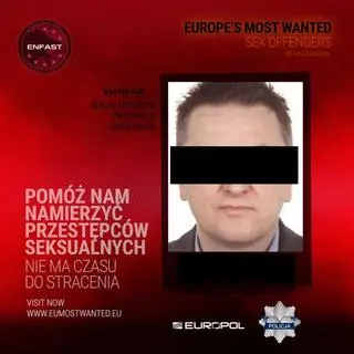 Informacja o poszukiwaniu Dariusza Z. opublikowana przez europejskie służby