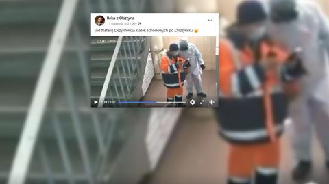 Nie, to nie "dezynfekcja po olsztyńsku". To wideo z Rosji