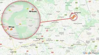 Stacje kolejowe Baciuty i Łapy