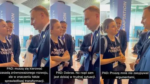 "Chciałbym, żeby w górach był śnieg, a na nizinach ciepło". Prezydent spotkał na szczycie aktywistkę