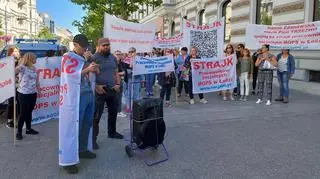Protest pracowników socjalnych w Łodzi 