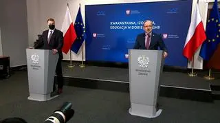 Education Minister Przemysław Czarnek (left) and Health Minister Adam Niedzielski