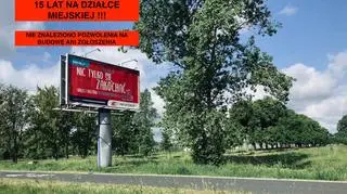 Jeden z nielegalnych billboardów