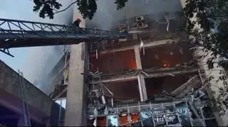 
Skutki rosyjskiego ataku na ukraiński port Izmaił nad Dunajem