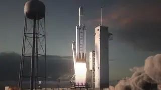 Animacja lotu rakiety Falcon Heavy firmy SpaceX