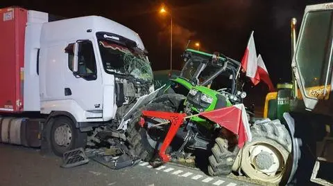 Pijana kobieta wjechała w policjanta podczas protestu rolników