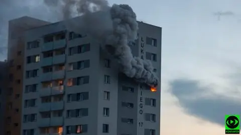 Pożar na 12. piętrze wieżowca