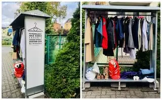 Na ulicach Bydgoszczy pojawiły się wieszaki, na których mieszkańcy mogą zostawić ciepłe ubranie na zimę 