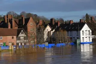 Miasto Bewdley w Anglii zalane w lutym 2020 roku