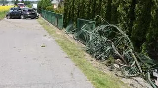 Auto uderzyło w ogrodzenie