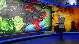 General Skrzypczak pokazywał na mapie aktualne ruchy wojsk na wschodzie Ukrainy