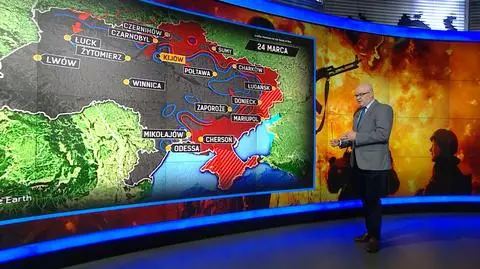 General Skrzypczak pokazywał na mapie aktualne ruchy wojsk na wschodzie Ukrainy