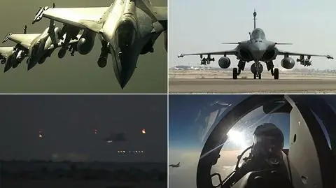 Sześć myśliwców Mirage trzy Rafale