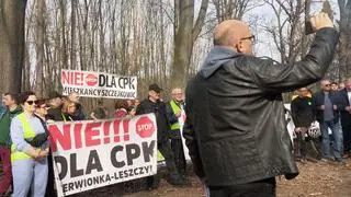 Mieszkańcy protestowali przeciwko budowie CPK