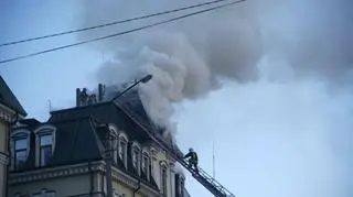 Pożar budynku w Kijowie 