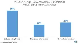 Ocena działań służb w kontekście afery mailowej - sondaż dla "Faktów" TVN i TVN24