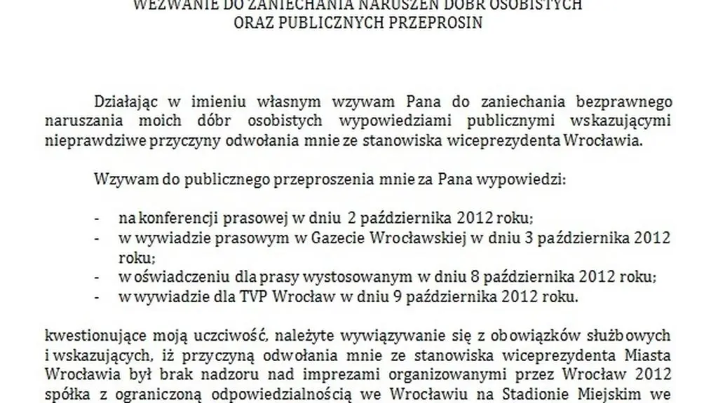 Janicki pisze do Dutkiewicza