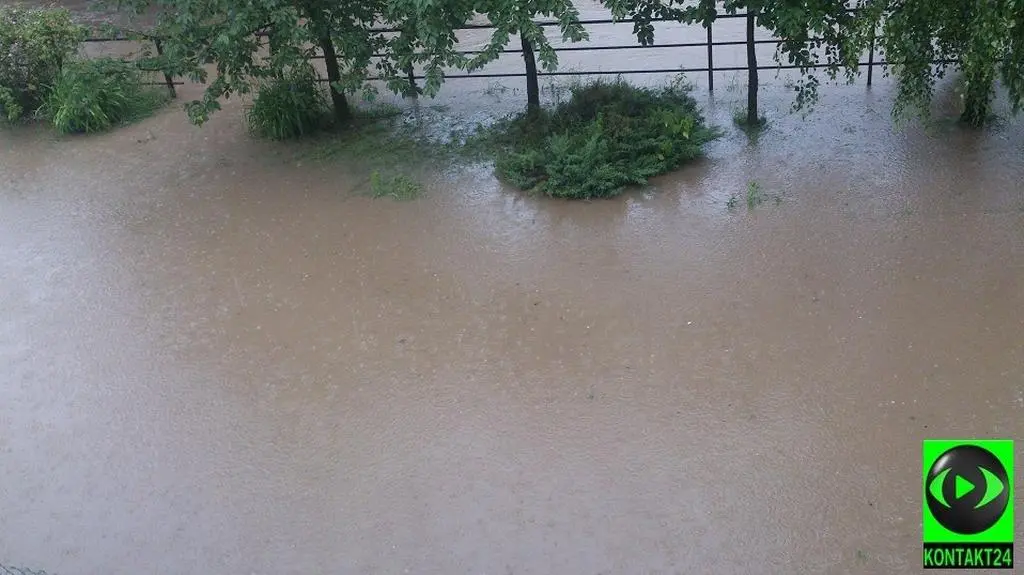 Zalana miejscowość Strzelce 