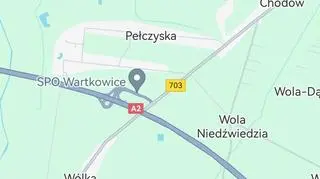 Rolnicza blokada na na autostradzie A2, na węźle Wartkowice 