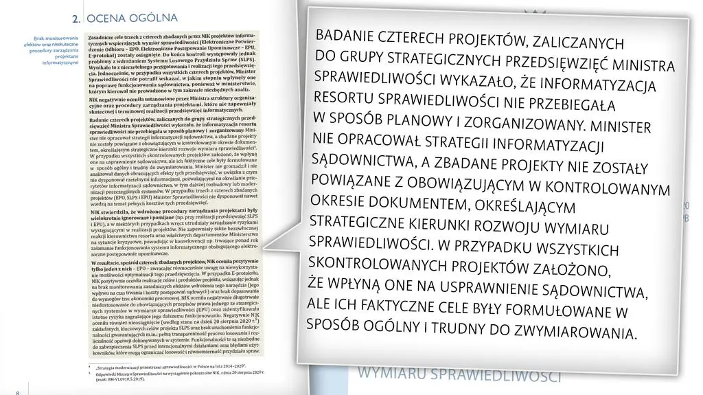 Fragment raportu Najwyższej Izby Kontroli