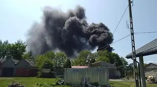 Pożar składowiska odpadów w Łaniętach