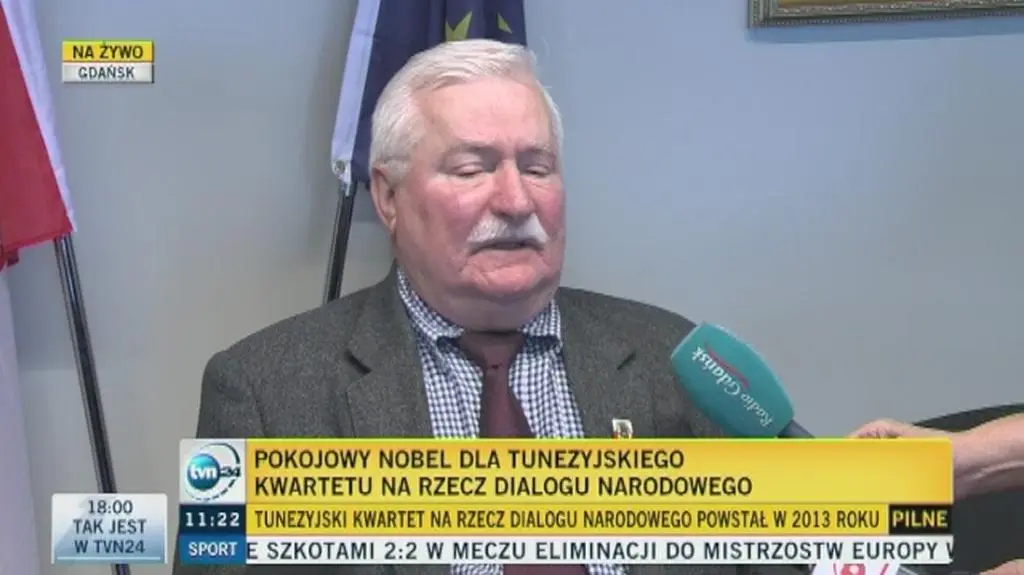 Wałęsa o Noblu dla tunezyjskiego Kwartetu: To mądra nagroda