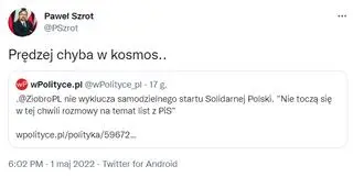 Wpis Pawła Szrota, szefa gabinetu prezydenta