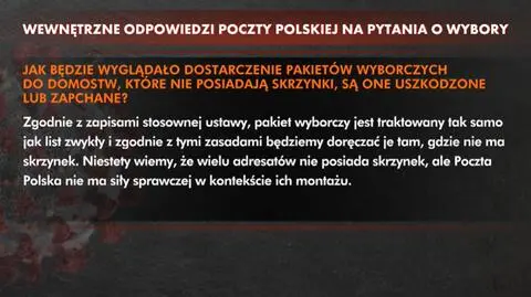 Pakiety pod drzwiami, brak kar za błędne doręczenie. Wewnętrzne odpowiedzi na pytania o wybory