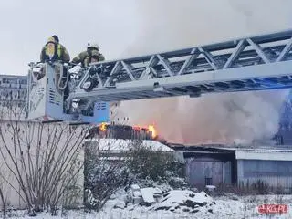 Pożar straganów w Kołobrzegu
