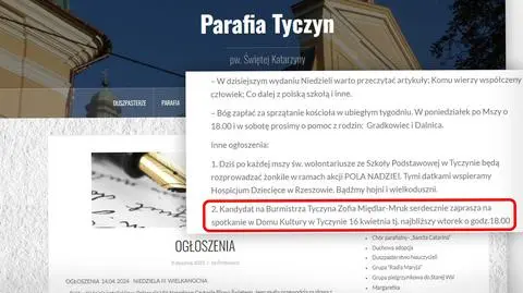 Parafia zaprasza na spotkanie z kandydatką na burmistrzynię. Kuria komentuje