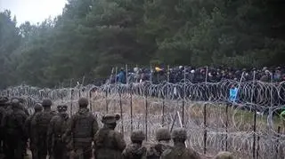 Migrants at the Polish-Belarusian border
