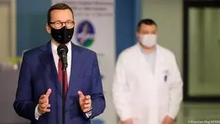 Premier Mateusz Morawiecki na konferencji prasowej